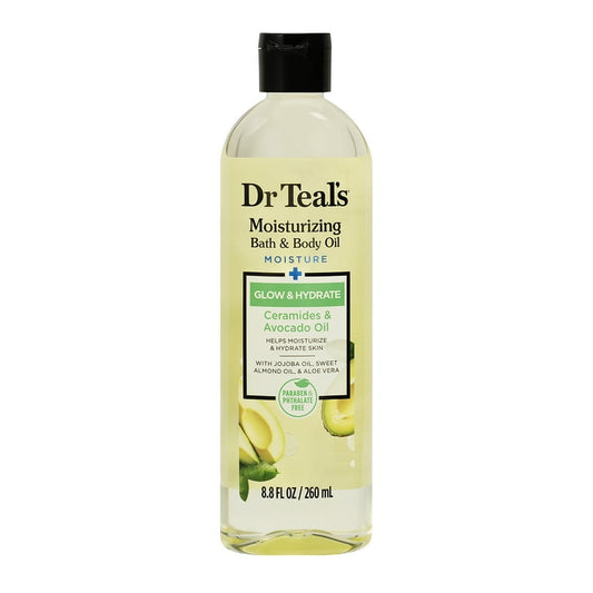 DR TEAL'S GLOW AND HYDRATE CERAMIDES AVOCADO BATH & BODY OIL 260ML