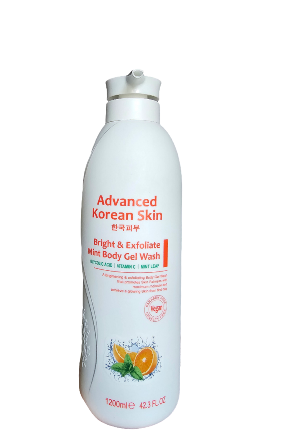 ADVANCED KOREAN SKIN BRIGHT AND EXFOLIATE MINT BODY GEL WASH- 1200ML