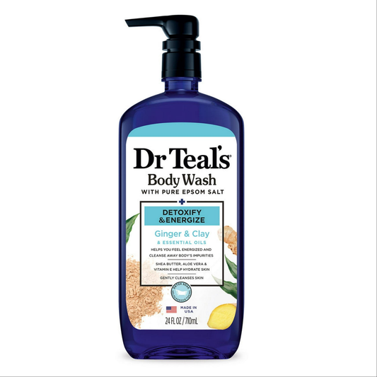 DR TEAL'S GINGER AND CLAY BODY WASH 710ML