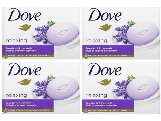 DOVE RELAXING CREAM BODY BAR (PACK OF 4)- LAVENDER OIL & CHAMOMILE