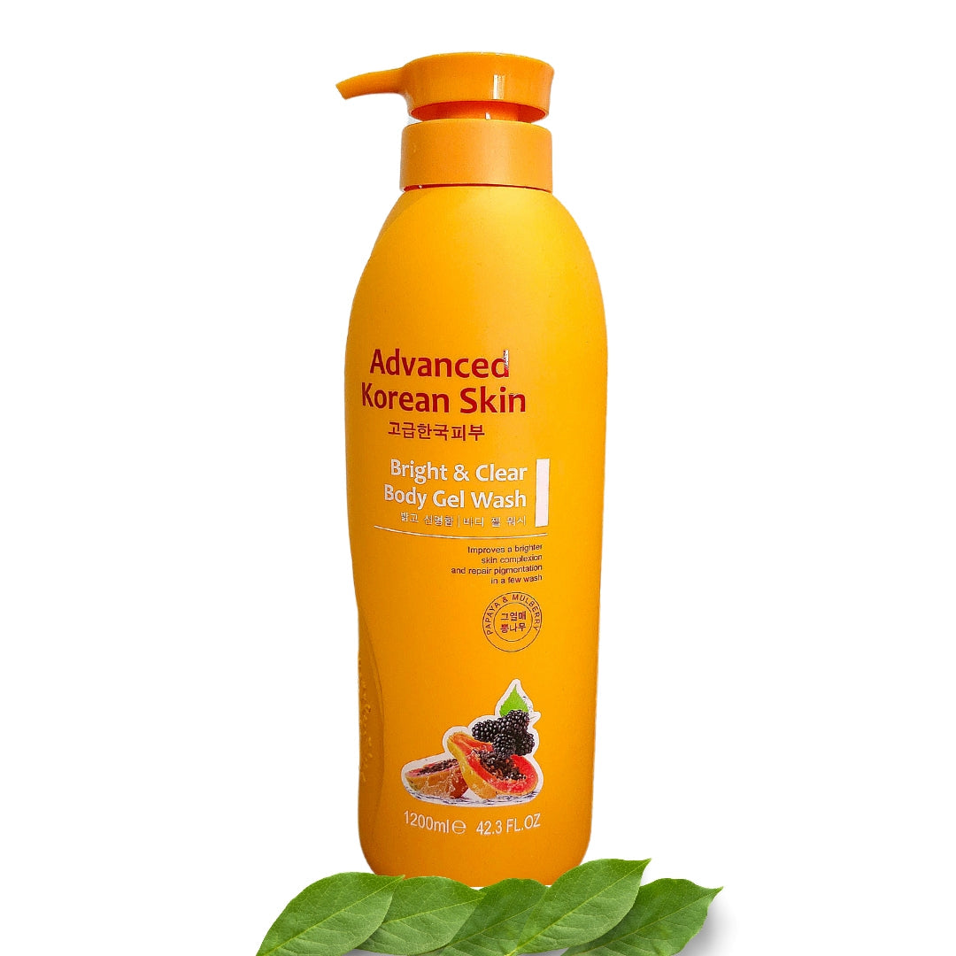 ADVANCED KOREAN SKIN BRIGHT AND CLEAR PAPAYA & MULBERRY BODY GEL WASH- 1200ML