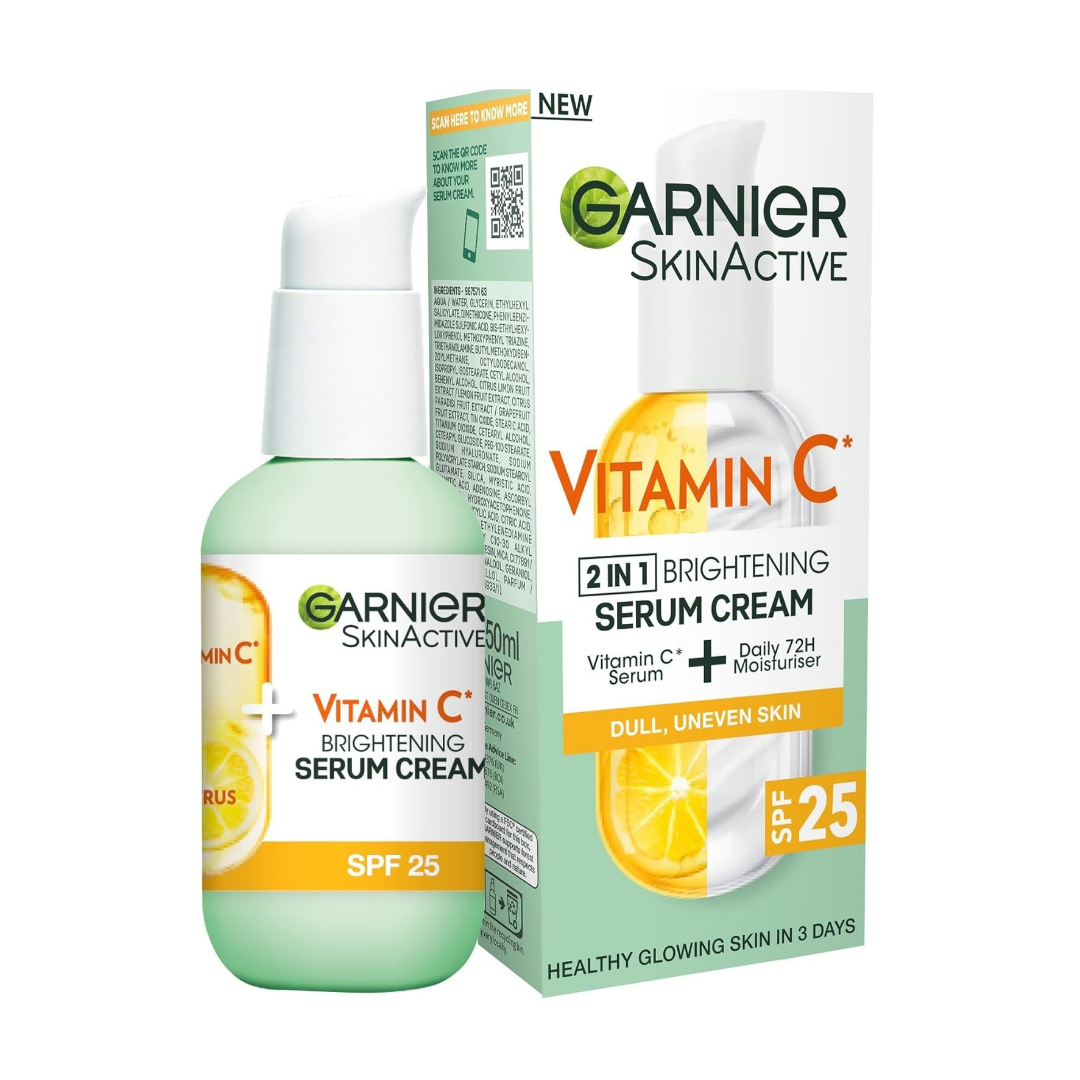 GARNIER VITAMIN C 2 IN 1 BRIGHTENING SERUM CREAM