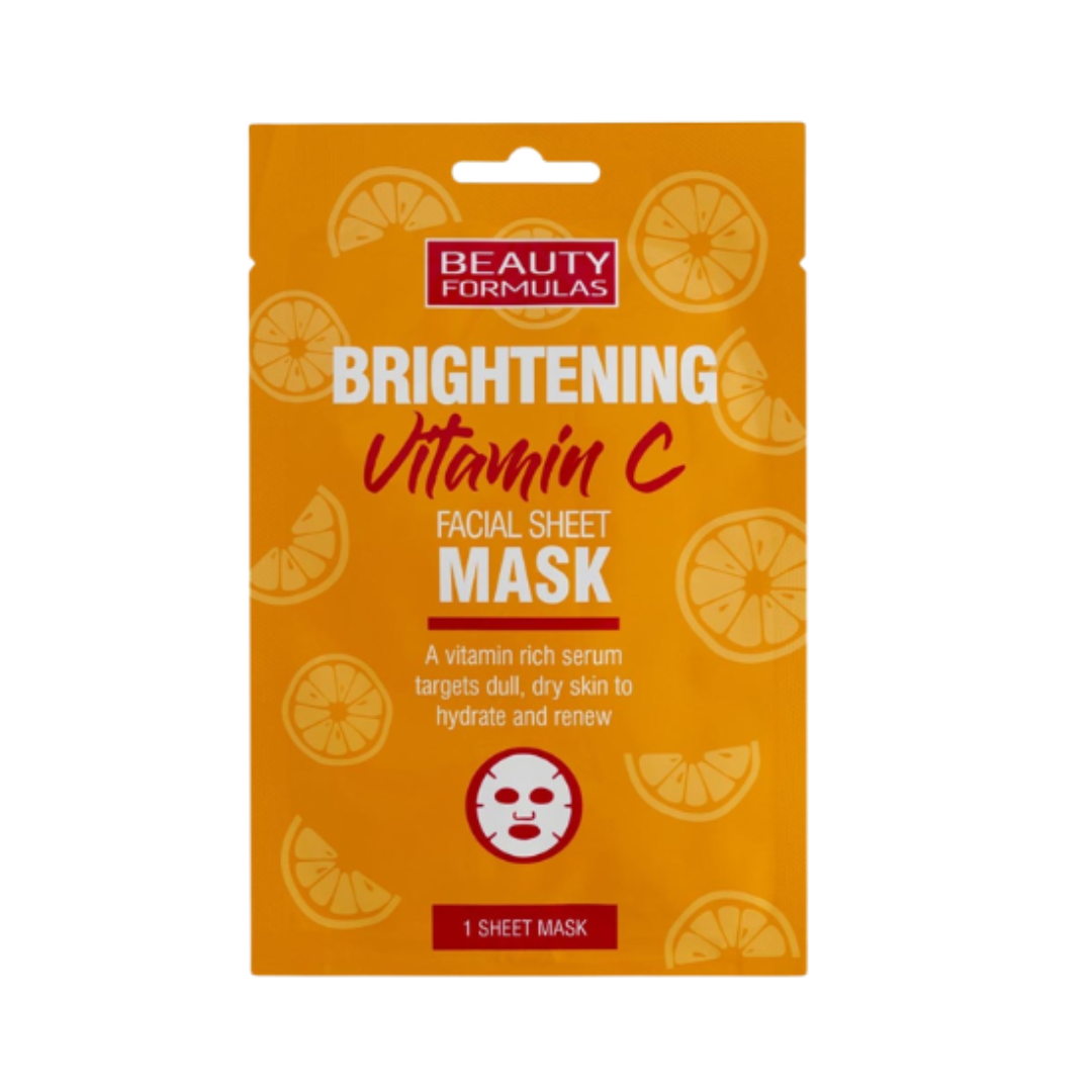 BEAUTY FORMULAS BRIGHTENING VITAMIN C FACIAL SHEET MASK