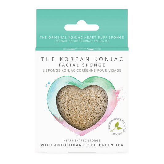 THE KOREAN KONJAC FACIAL SPONGE WITH ANTIOXIDANT GREEN TEA