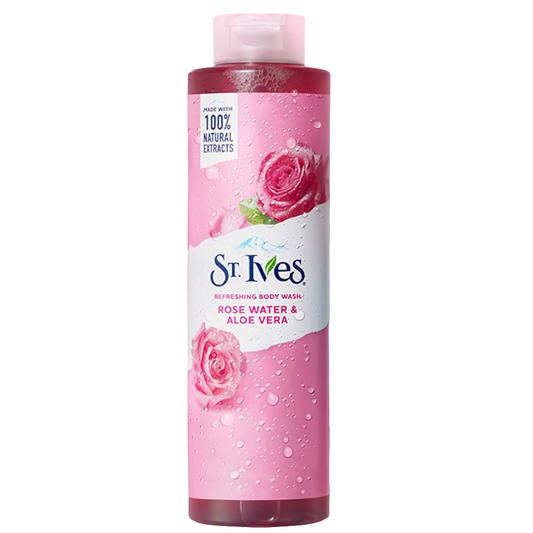 ST IVES BODY WASH- ROSE WATER & ALOE VERA 650ML