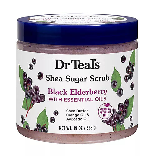 DR TEAL'S ELDERBERRY SHEA BUTTER AND ALMOND SUGAR SCRUB 538G