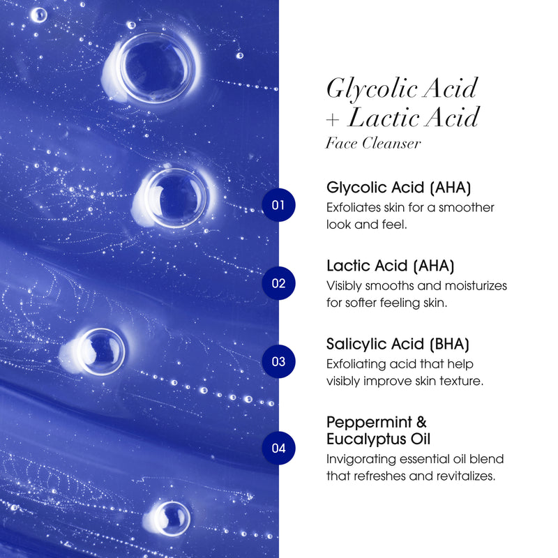 ADVANCED CLINICALS GLYCOLIC ACID + LACTIC ACID CLEANSER (EXFOLIATING GEL FACE WASH) - 347ML