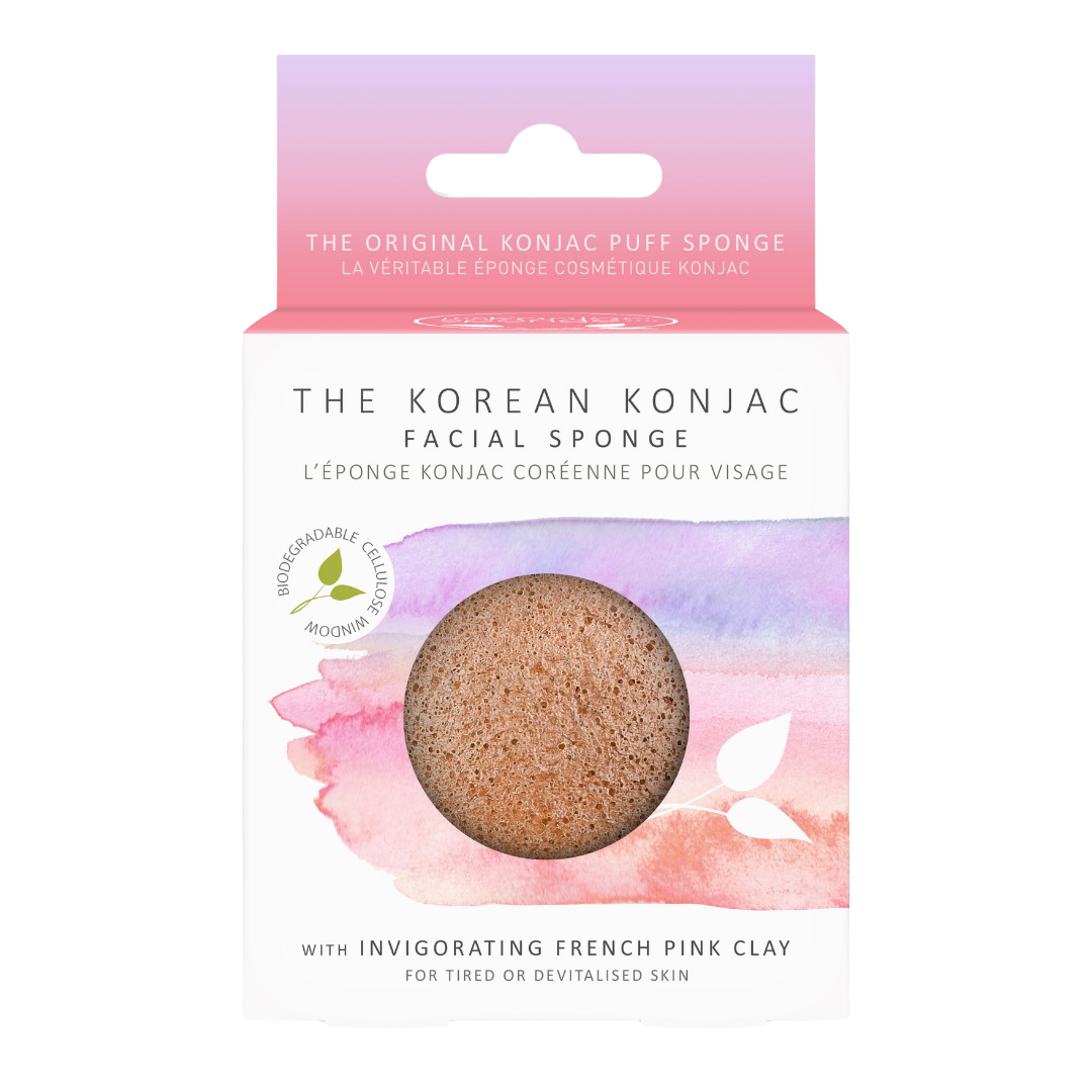 THE KOREAN KONJAC FACIAL SPONGE WITH FRENCH PINK CLAY