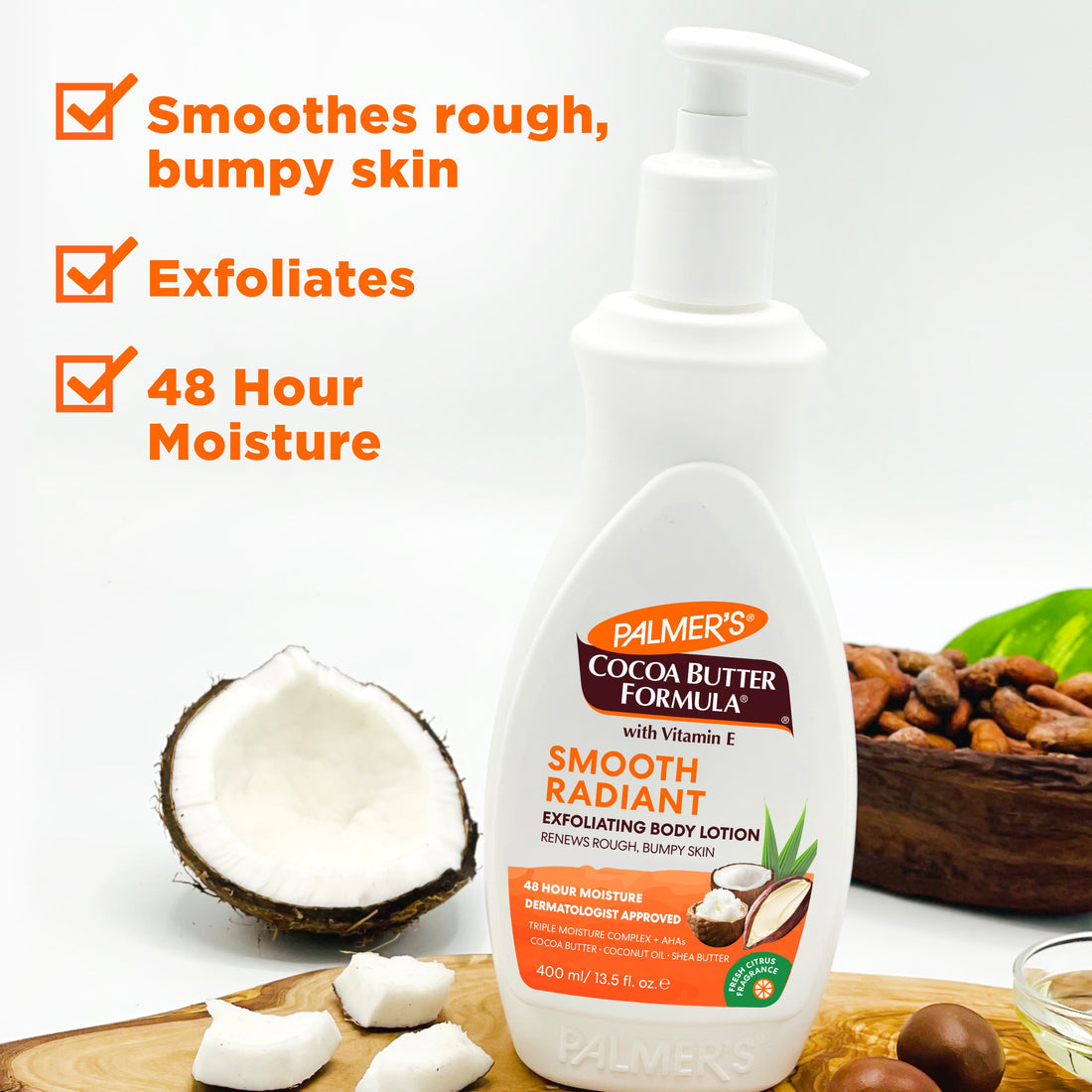 PALMER'S COCOA BUTTER FORMULA SMOOTH RADIANT EXFOLIATING BODY LOTION - 400ML