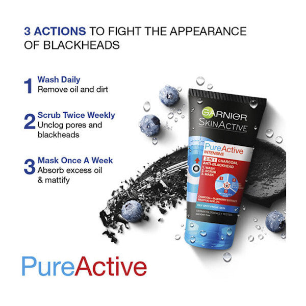 GARNIER PURE ACTIVE 3IN1 CHARCOAL - 150ML