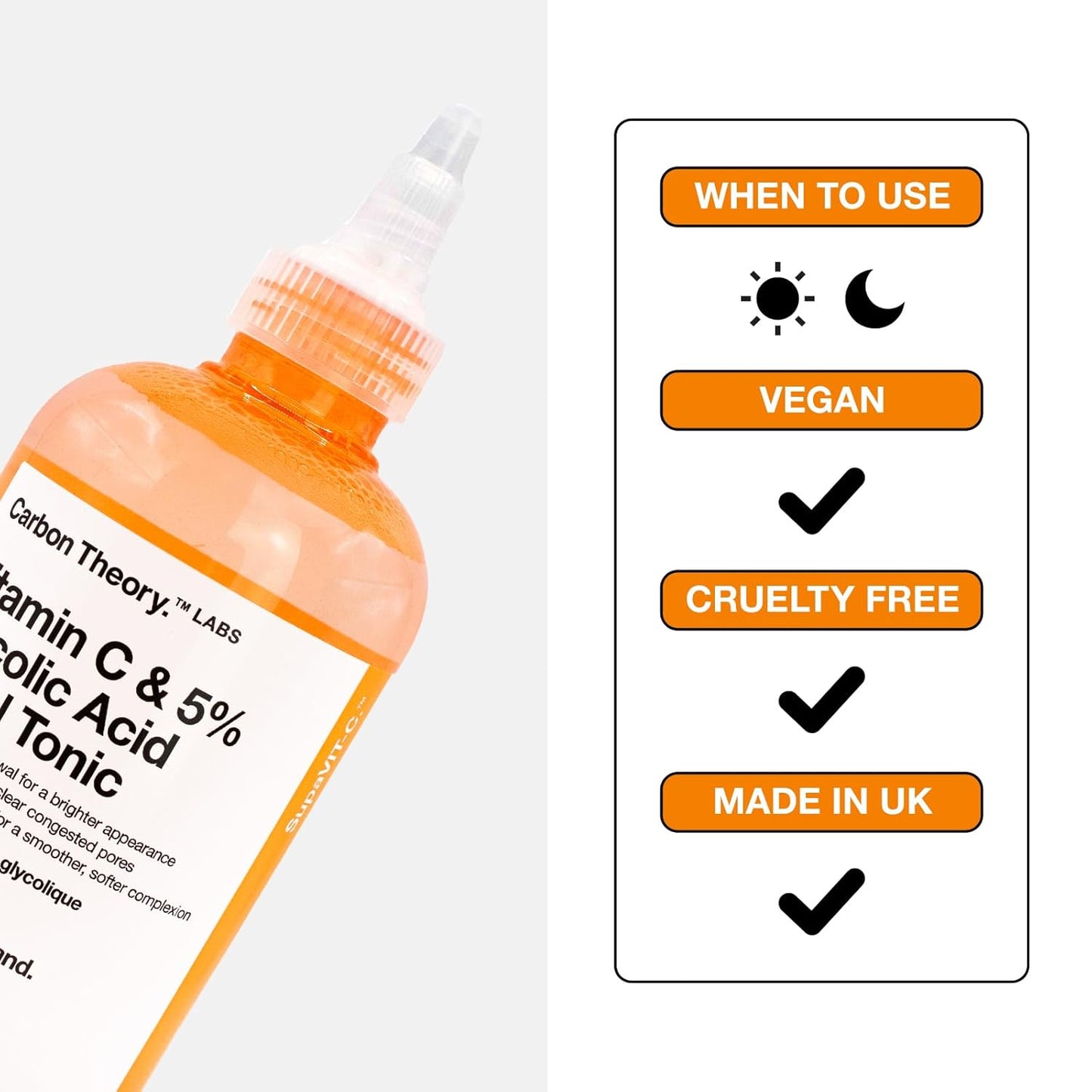 CARBON THEORY VITAMIN C - 5% GLYCOLIC & VITAMIN C FACIAL TONIC- 250ML