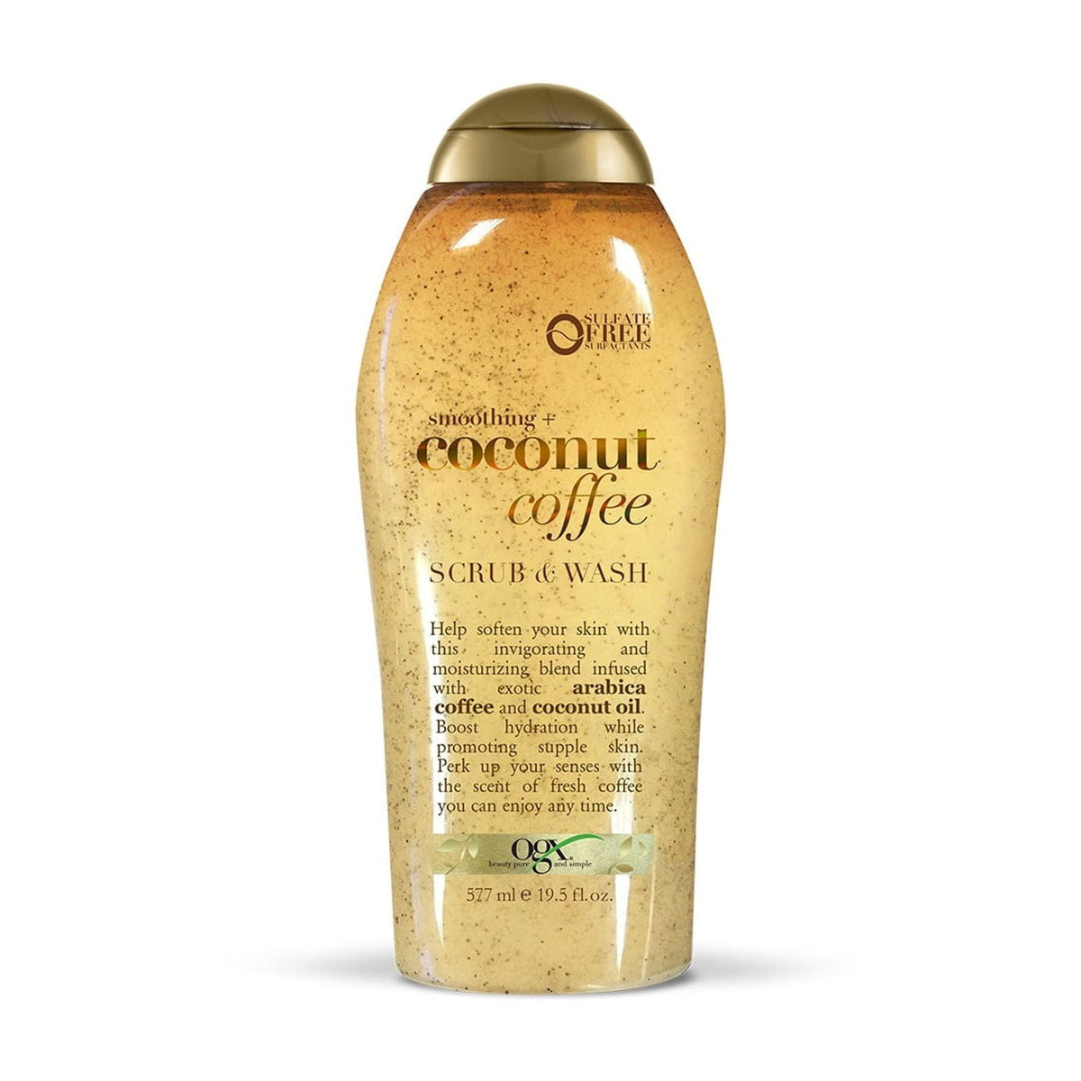OGX SMOOTHING + COCONUT COFFEE SCRUB & WASH (SULFATE-FREE SURFACTANTS) - 577ML