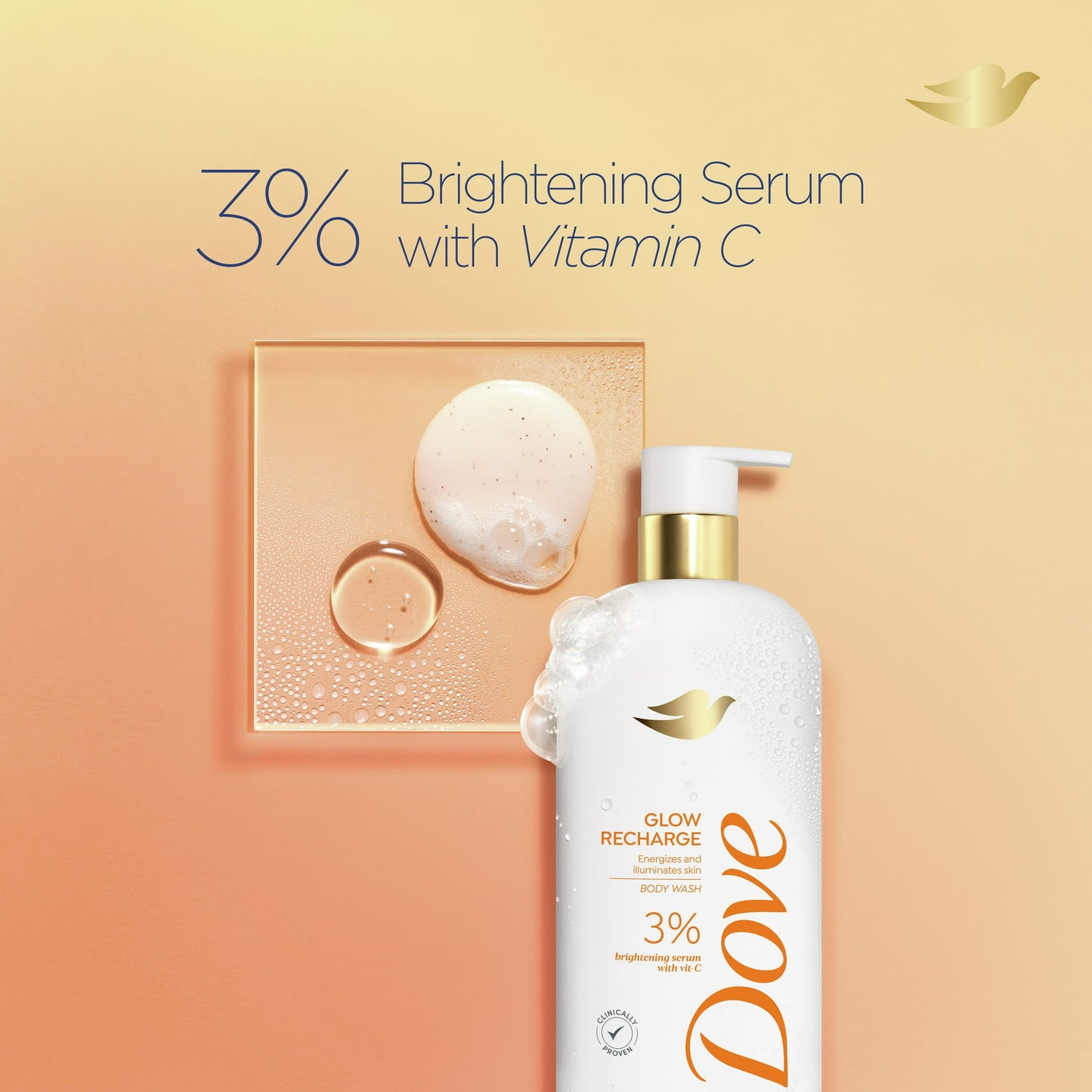 DOVE SERUM BODY WASH GLOW RECHARGE - 547ML