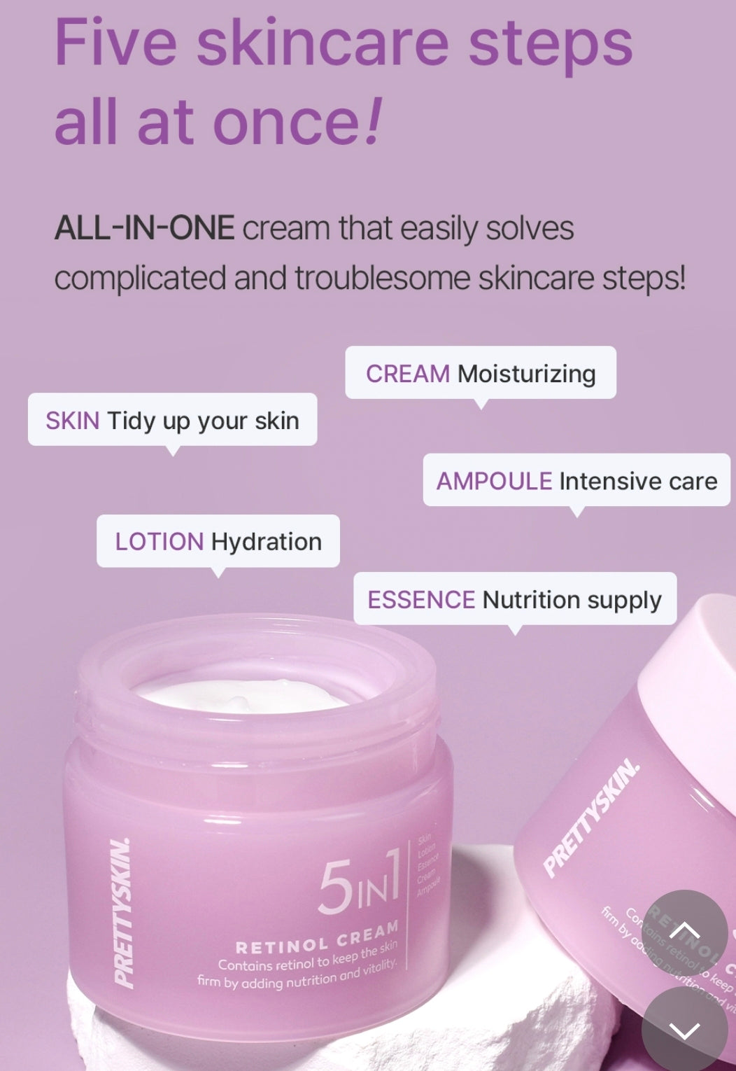 PRETTYSKIN 5 IN 1 RETINOL CREAM (POWERFUL MOISTURIZER) - 50ML