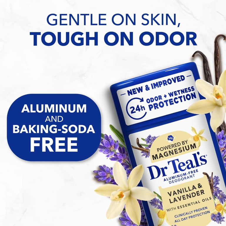 DR TEAL'S ALUMINUM-FREE DEODORANT VANILLA & LAVENDER (POWERED BY MAGNESIUM & ESSENTIAL OILS) - 71G