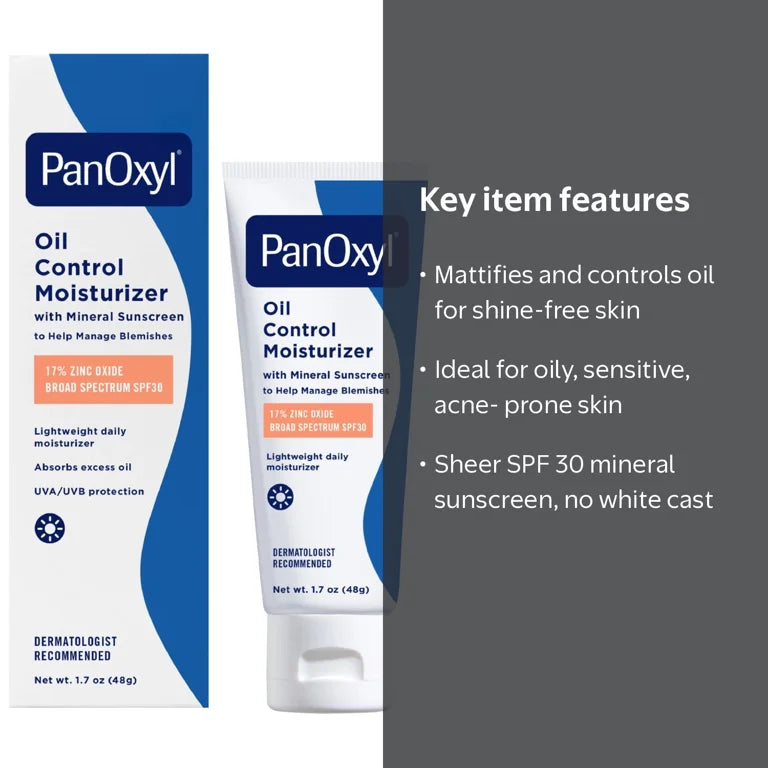 PANOXYL OIL CONTROL MOISTURIZER WITH MINERAL SUNSCREEN (17% ZINC OXIDE BROAD SPECTRUM SPF 30)