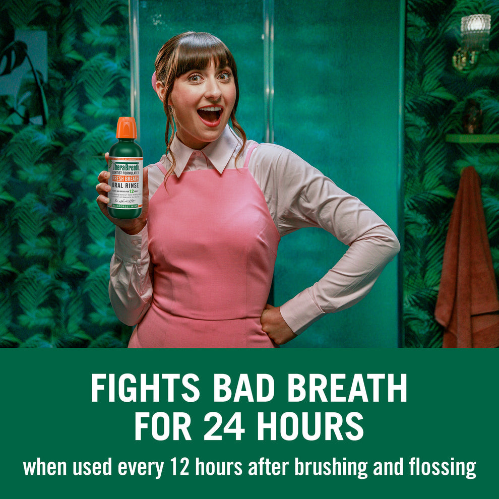 THERABREATH DENTIST FORMULATED FRESH BREATH ORAL RINSE (RAINFOREST MINT) - 473ML