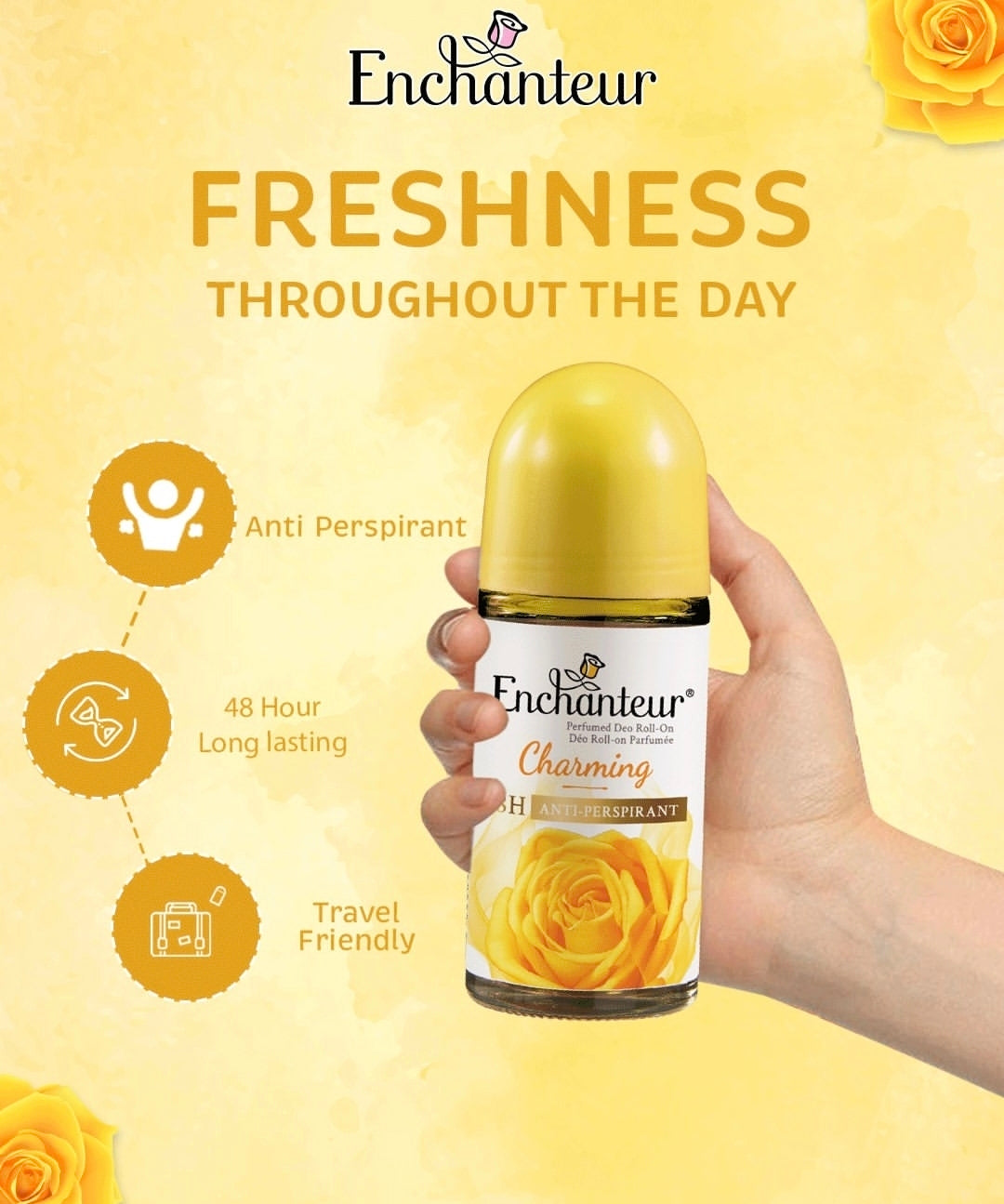 ENCHANTEUR CHARMING PERFUMED 48H ANTI-PERSPIRANT DEO ROLL-ON - 50ML