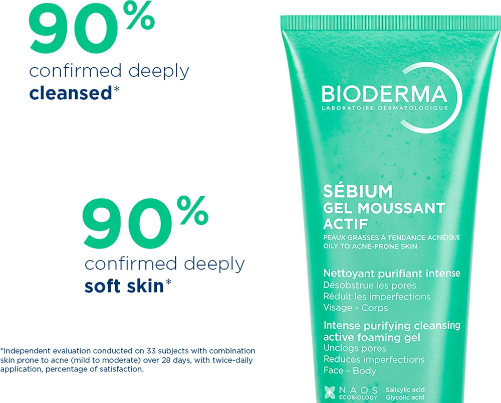 BIODERMA SEBIUM GEL MOUSSANT ACTIF FOAMING GEL CLEANSER 200ML