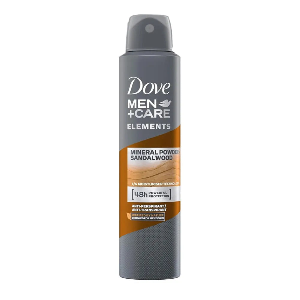 DOVE DEODORANT MEN SPORT MINERAL POWDER + SANDALWOOD ANTIPERSPIRANT SPRAY