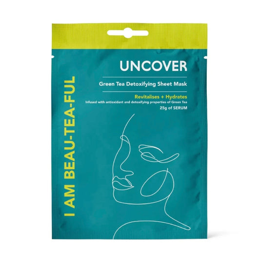 UNCOVER I AM BEAUTIFUL GREEN TEA DETOXIFYING SHEET MASK