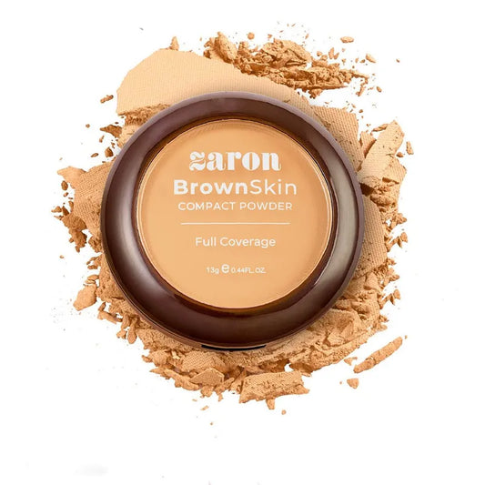 ZARON BROWN SKIN COMPACT POWDER - ALMOND