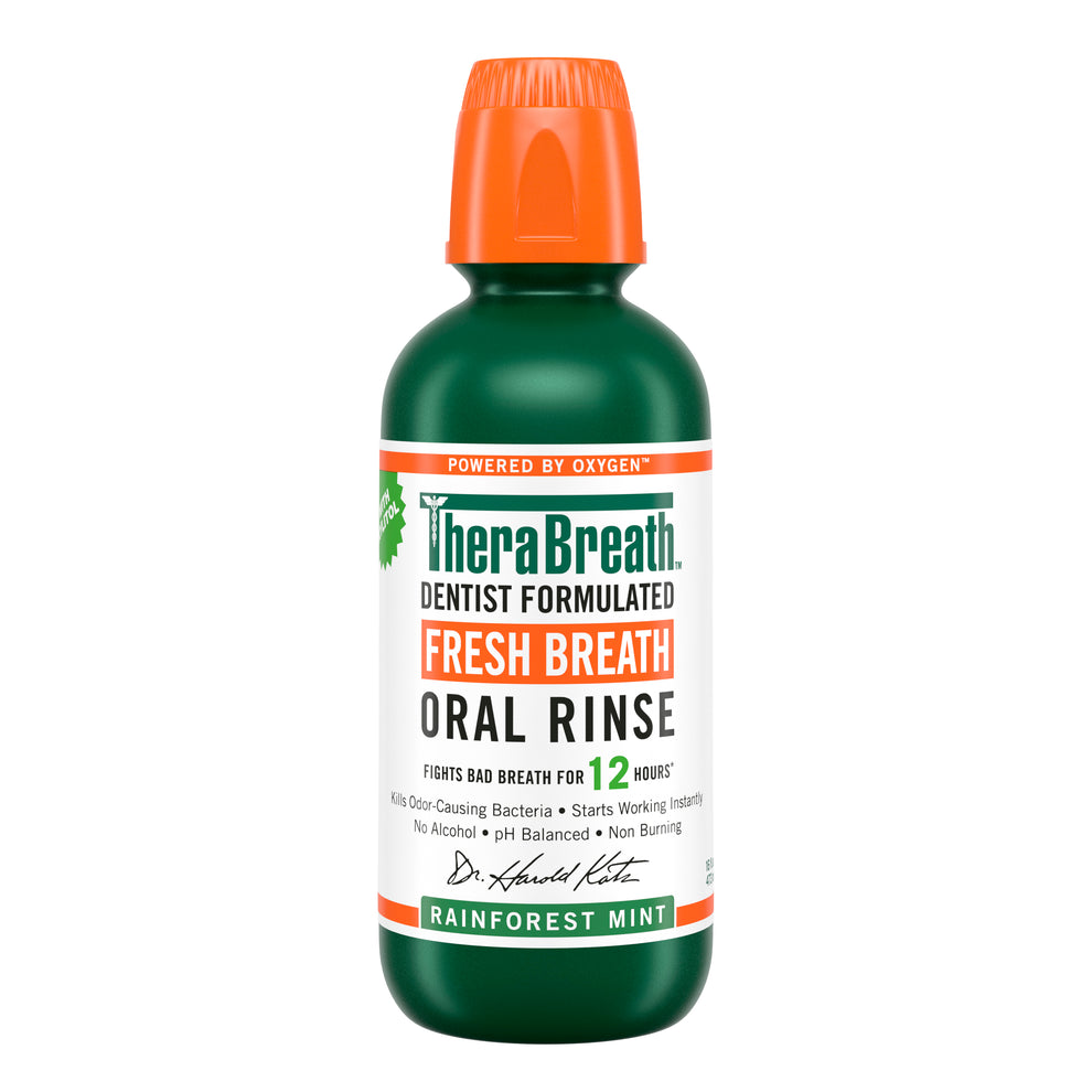 THERABREATH DENTIST FORMULATED FRESH BREATH ORAL RINSE (RAINFOREST MINT) - 473ML