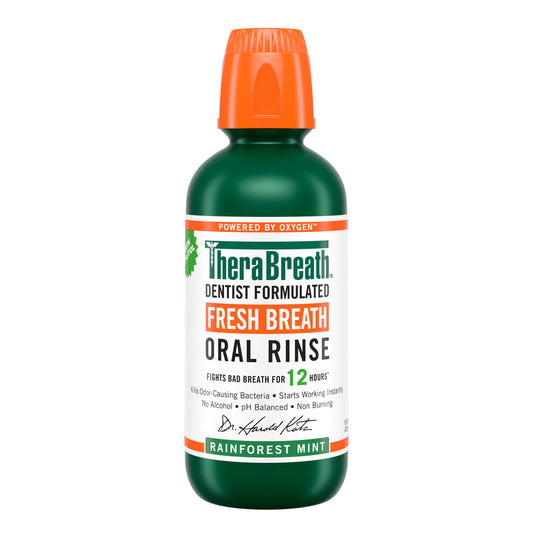 THERABREATH DENTIST FORMULATED FRESH BREATH ORAL RINSE (RAINFOREST MINT) - 473ML