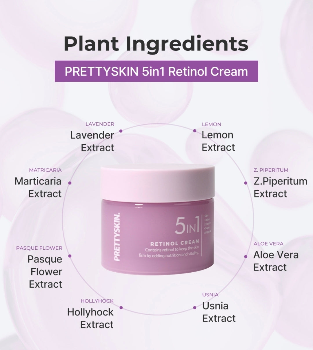PRETTYSKIN 5 IN 1 RETINOL CREAM (POWERFUL MOISTURIZER) - 50ML