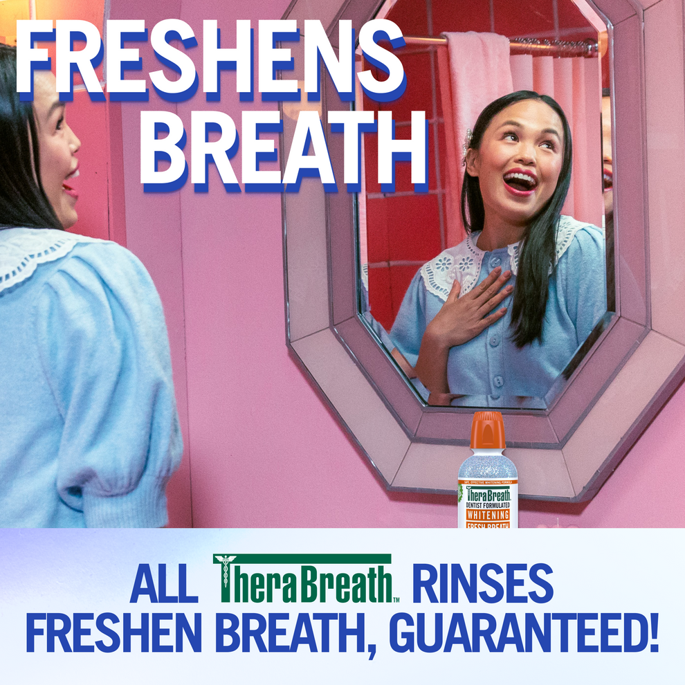 THERABREATH DENTIST FORMULATED WHITENING FRESH BREATH ORAL RINSE (DAZZLING MINT) - 473ML