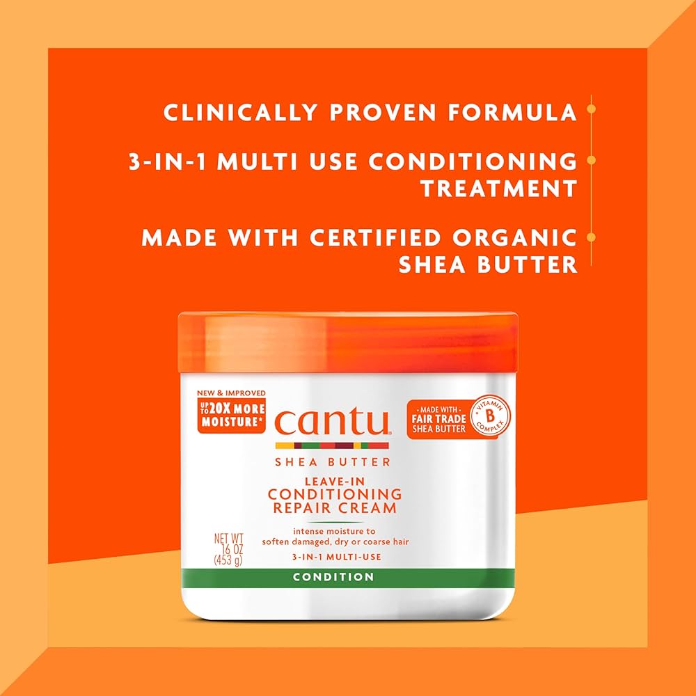 CANTU SHEA BUTTER LEAVE-IN CONDITIONER CONDITIONING REPAIR CREAM - 453g