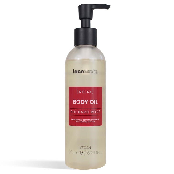 FACE FACTS BODY SHOWER OIL- RHUBARB ROSE - 200ML