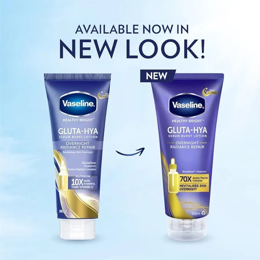 VASELINE GLUTA-HYA SERUM BURST LOTION - OVERNIGHT RADIANCE REPAIR - 300ML