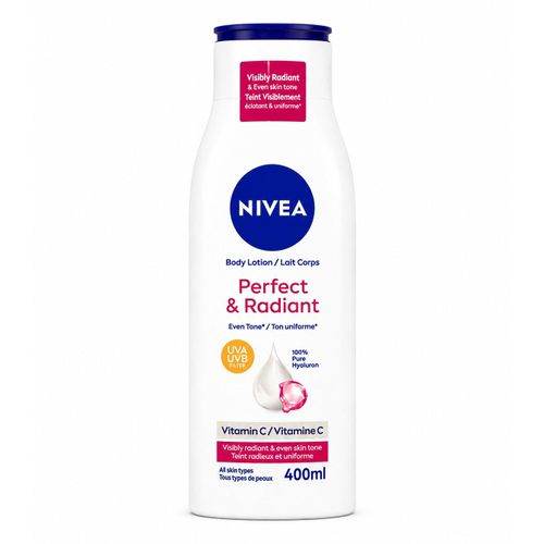 NIVEA PERFECT & RADIANT EVEN TONE BODY LOTION (WITH VITAMIN C, 100% PURE HYALURON & UVA/UVB FILTER) - 400ML (new look)
