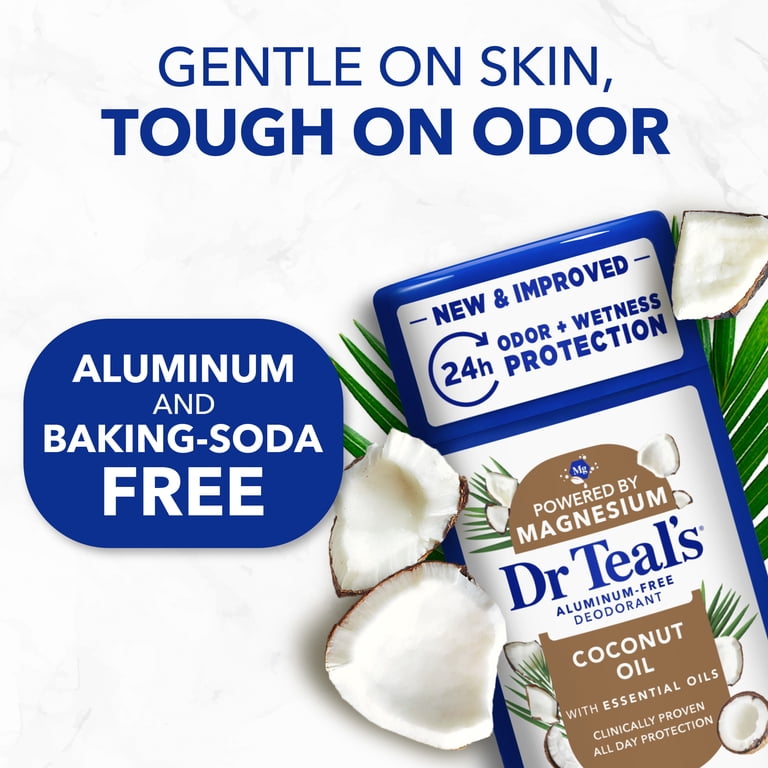 DR TEAL'S ALUMINUM-FREE DEODORANT COCONUT OIL (POWERED BY MAGNESIUM & ESSENTIAL OILS) - 71G