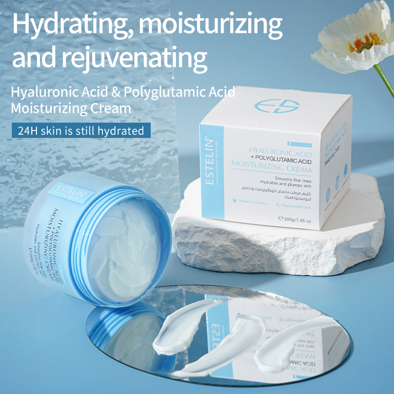 ESTELIN HYALURONIC ACID + POLYGLUTAMIC ACID MOISTURIZING CREAM – 200ML