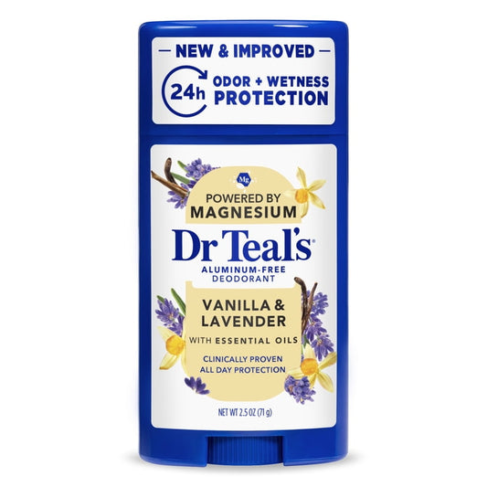 DR TEAL'S ALUMINUM-FREE DEODORANT VANILLA & LAVENDER (POWERED BY MAGNESIUM & ESSENTIAL OILS) - 71G