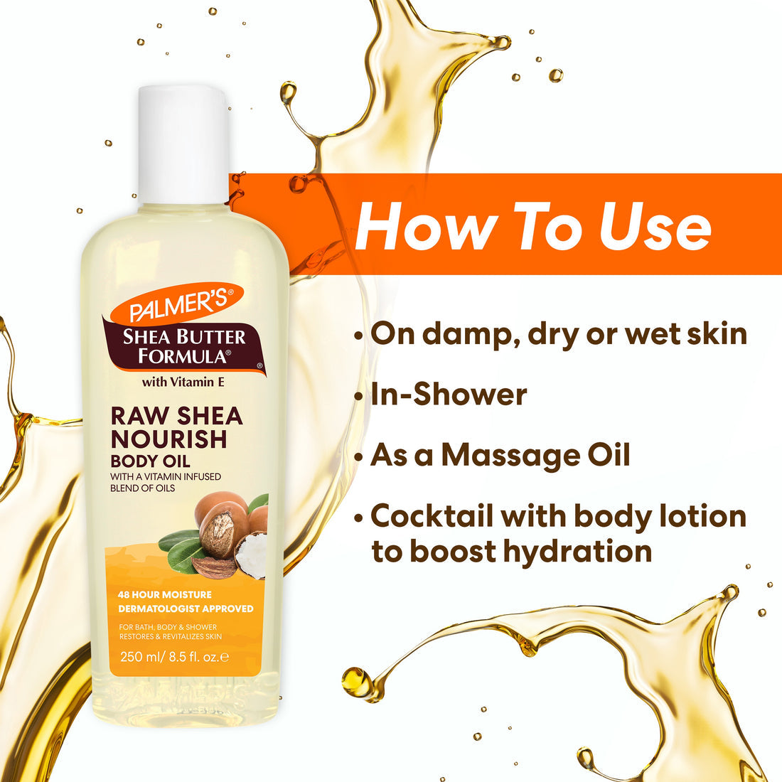 PALMER'S SHEA BUTTER FORMULA RAW SHEA NOURISH BODY OIL - 250ML