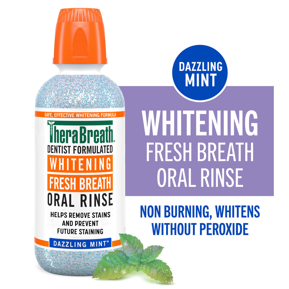THERABREATH DENTIST FORMULATED WHITENING FRESH BREATH ORAL RINSE (DAZZLING MINT) - 473ML