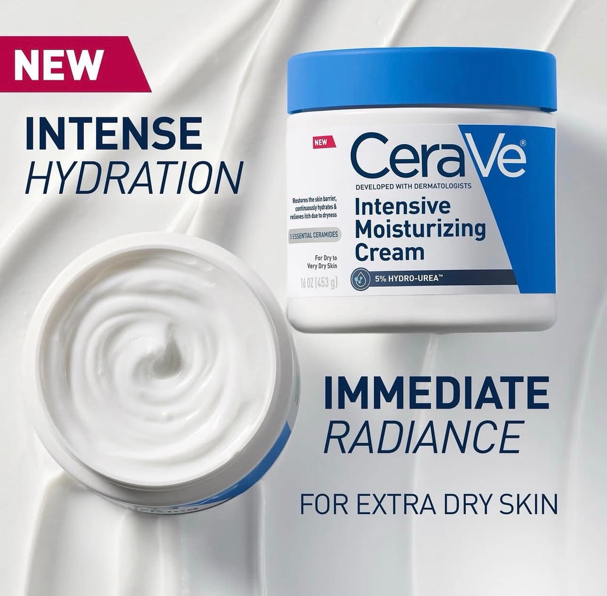 CERAVE INTENSIVE MOISTURIZING CREAM (WITH 5% HYDRO-UREA™ & ESSENTIAL CERAMIDES - 539g / 190z
