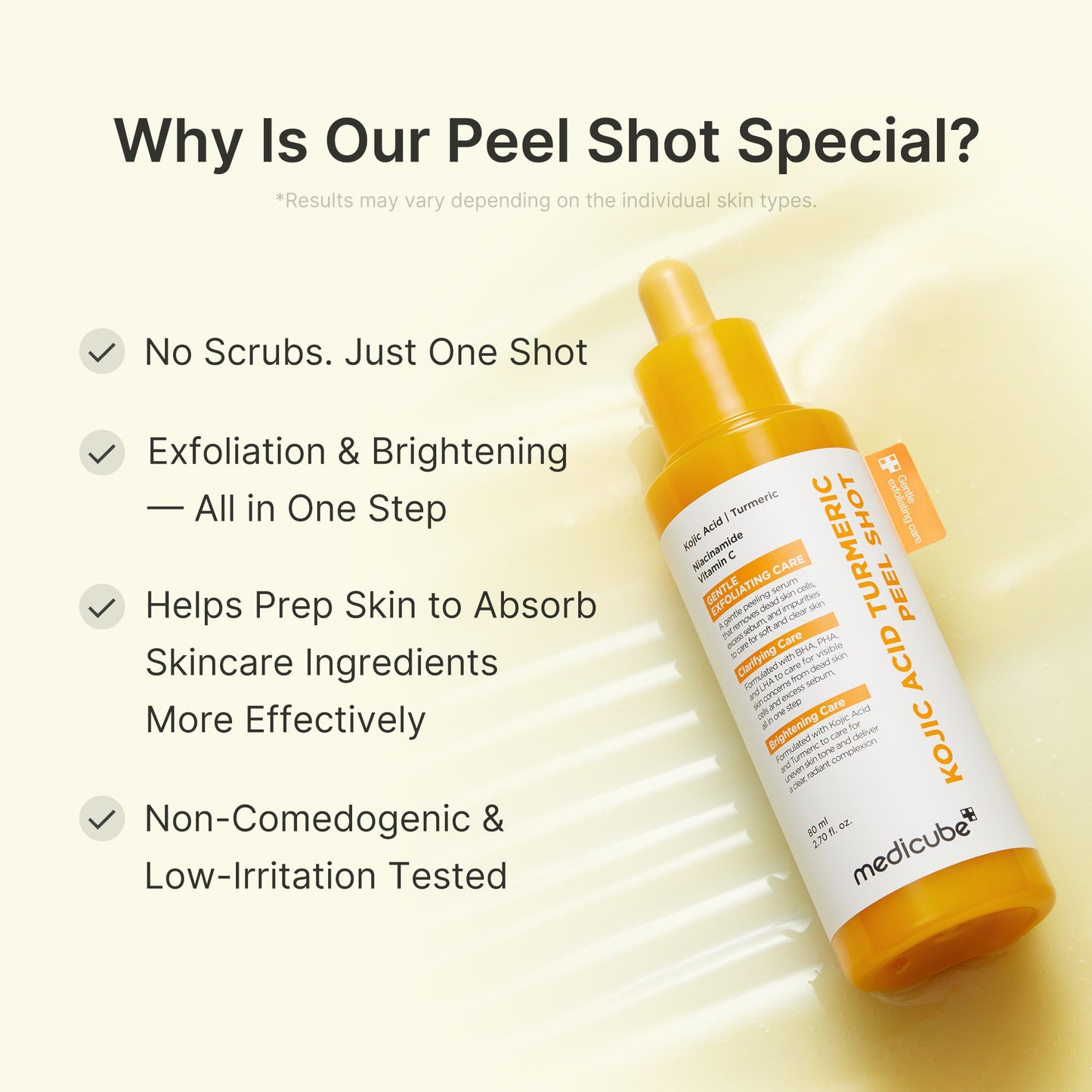 MEDICUBE KOJIC ACID TURMERIC PEEL SHOT - 80ML