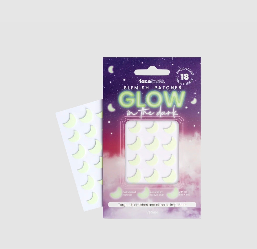 FACE FACTS HYDROCOLLOID BLEMISH PATCHES - GLOW IN THE DARK MOONS