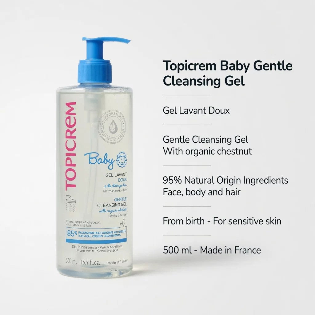TOPICREM BABY GENTLE CLEANSING GEL with organic chestnut - 500ML