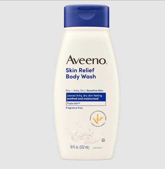 AVEENO SKIN RELIEF BODY WASH (TRIPLE OAT™ FORMULA, FRAGRANCE FREE) - 532ML