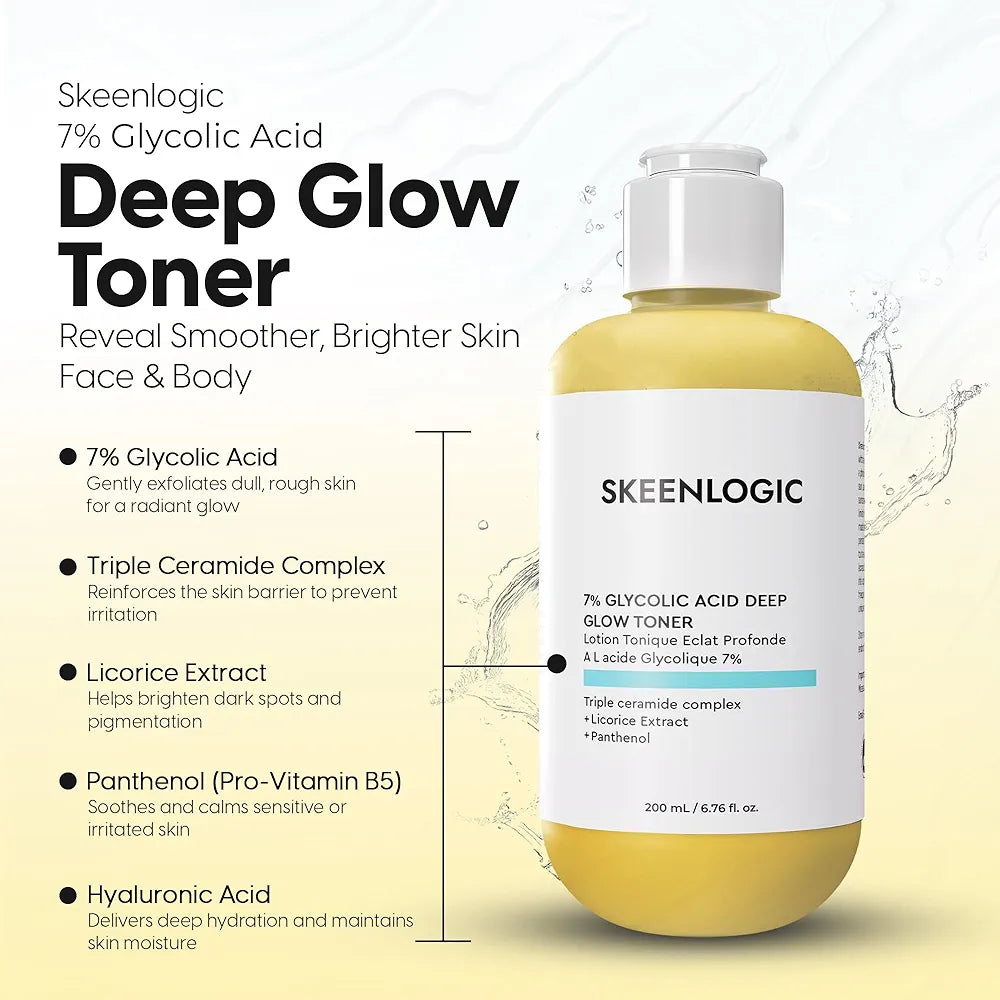 SKEENLOGIC 7% GLYCOLIC ACID DEEP GLOW TONER - 200ML