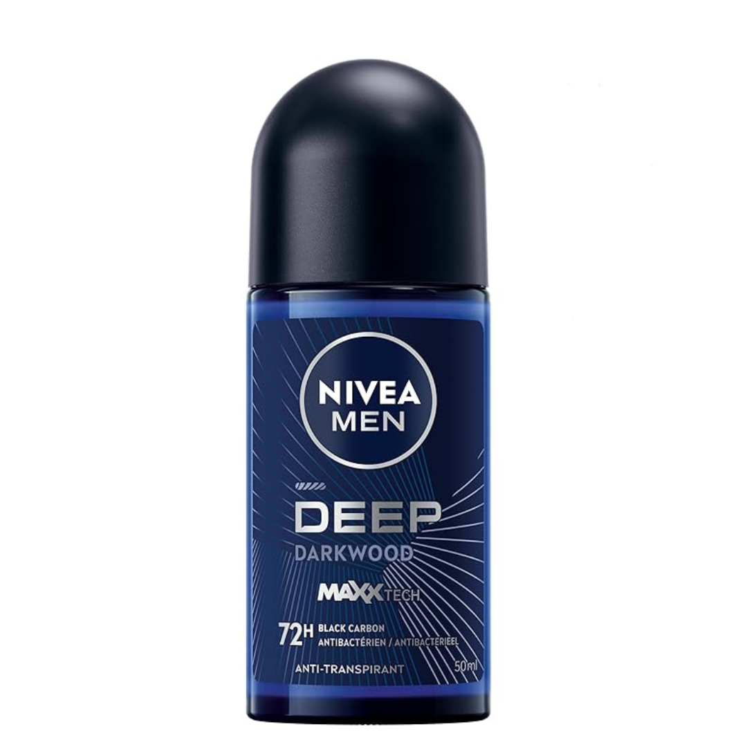 NIVEA MEN DEEP BLACK CARBON DARKWOOD ANTI-PERSPIRANT ROLL-ON