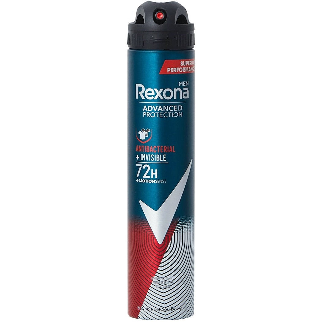 REXONA MEN ANTIBACTERIAL + INVISIBLE 72H DEODORANT SPRAY 200ML