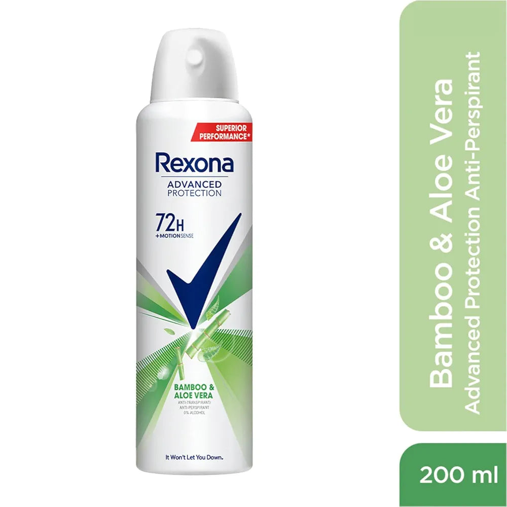 REXONA 72H ADVANCED PROTECTION BAMBOO & ALOE VERA DEODORANT SPRAY- 200ML