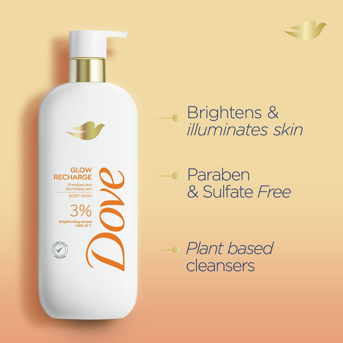 DOVE SERUM BODY WASH GLOW RECHARGE - 547ML