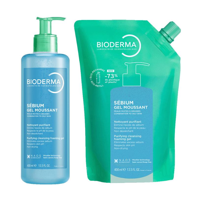 BIODERMA SEBIUM GEL MOUSSANT (purifying cleansing foaming gel cleanser)